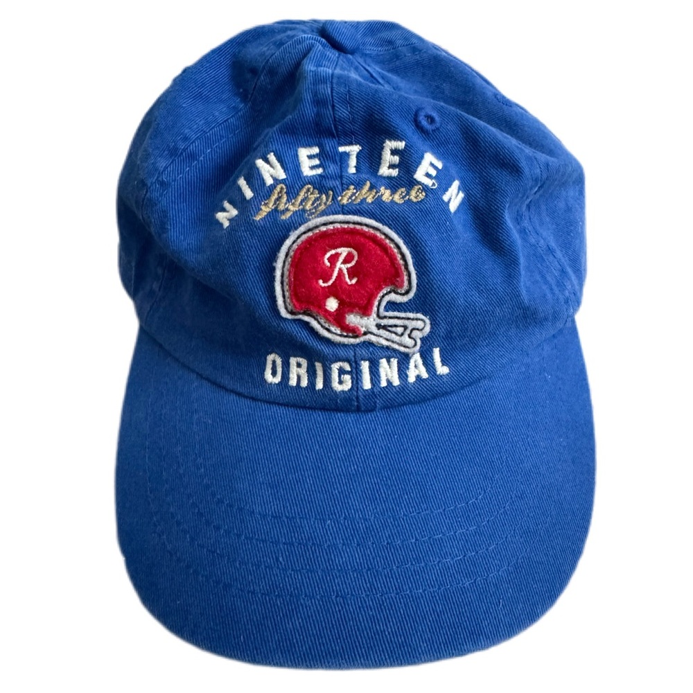 NWT RUUM baseball cap size 8-14Y. Blue, adjustable back 100% cotton embroidery